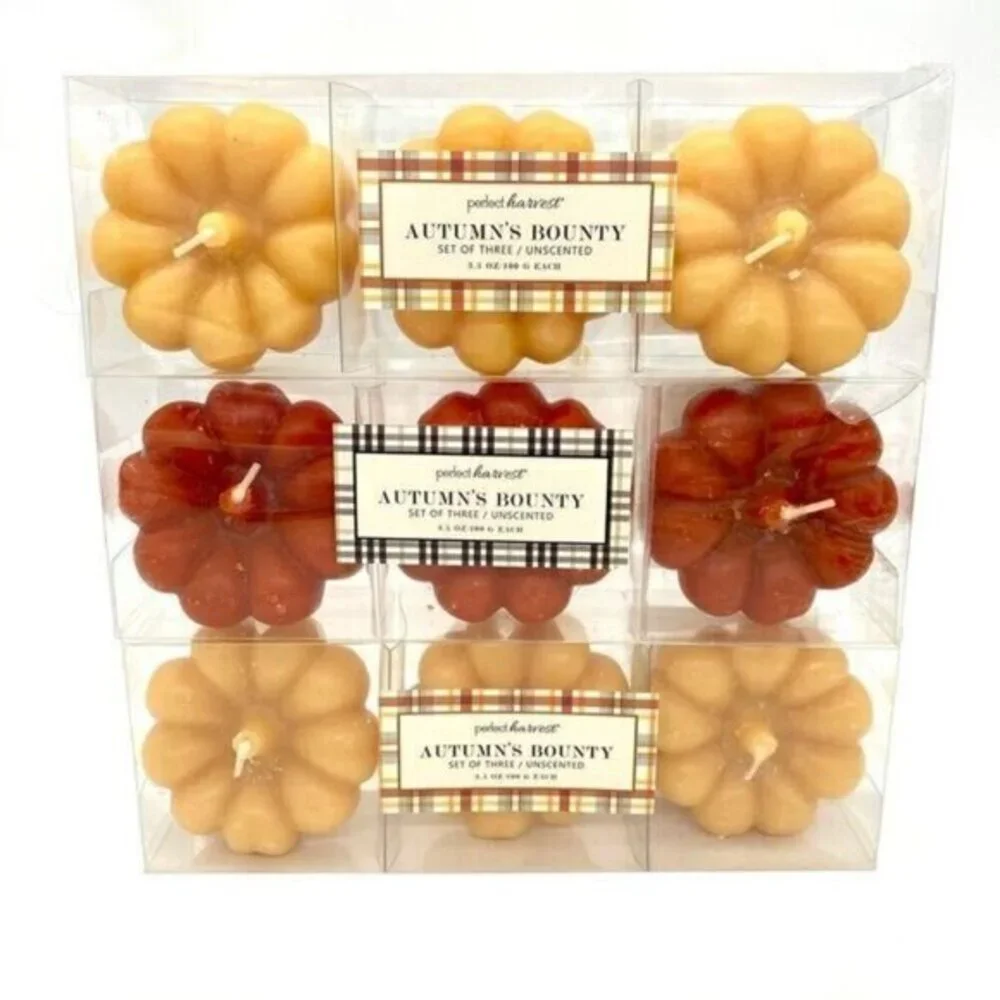 Perfect Harvest Unscented Pumpkin Candles New